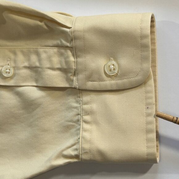 Ralph Lauren Button Down Mens XL Classic Fit Silk Blend Long Sleeve Yellow - Picture 11 of 16